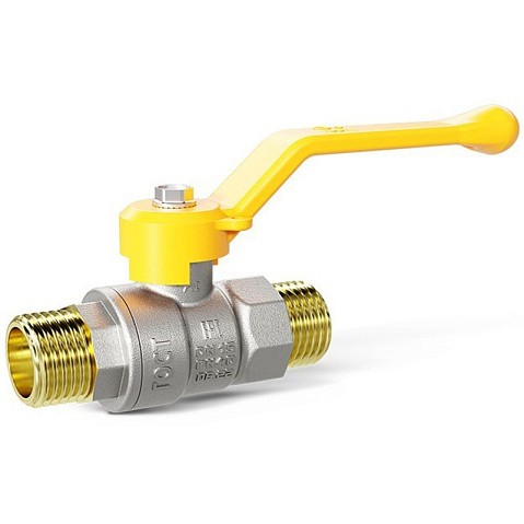 Кран латунный шаровой LD Pride GAS DN15 PN 40 никелированный рычаг штуцер-штуцер купить в Новосибирске | "Проконсим"