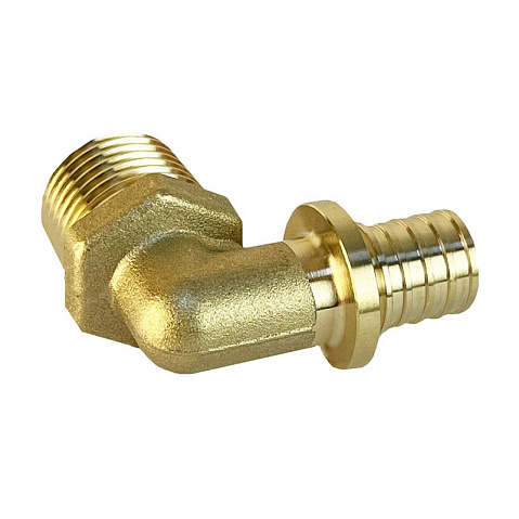 Угольник латунный для PEX труб 20-1/2'' PN 16 S-2,8мм под надвижную гильзу Valfex VF.453.AF купить в Новосибирске | "Проконсим"