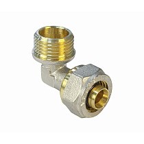 Угольники латунные для PEX труб DN 16-32 PN 10 обжимные никелированные с наружной резьбой Valfex VF.353.N купить в Новосибирске | "Проконсим"