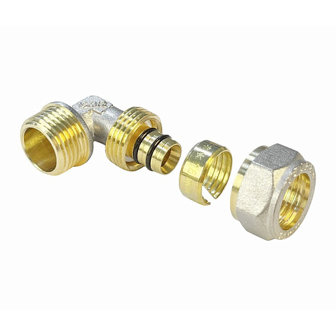 Угольник латунный для PEX труб 16-1/2'' PN 10 обжимной никелированный Valfex VF.352.N  купить в Новосибирске | "Проконсим"