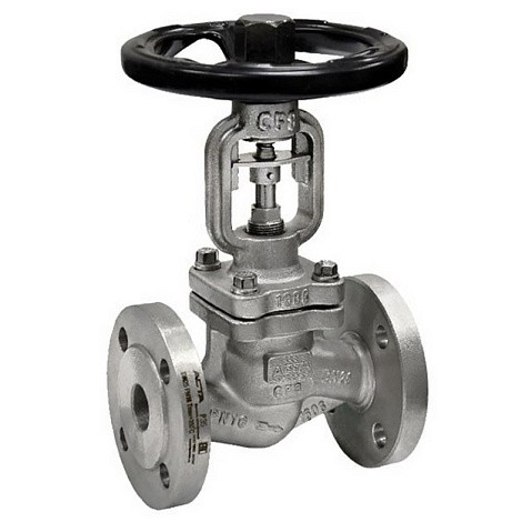 Клапан запорный (вентиль) DN 150 PN 40 с сильфонным уплотнением нержавеющая сталь фланцевый до 350 гр. АСТА В343 купить в Новосибирске | "Проконсим"