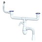 сифон для двойной мойки Unicorn В741V, 40х50 гибкий отвод, 1 1/2'' х40 с отводом для стиральной машины, круглый перелив купить в Новосибирске | "Проконсим"