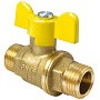 Краны латунные шаровые газовые 11Б27фтМ DN 15-20 PN 40 бабочка штуцер-штуцер Valfex.279.LB3 купить в Новосибирске | "Проконсим"