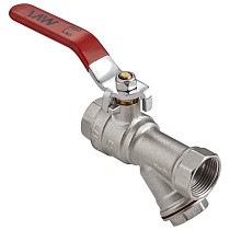Краны латунные шаровые DN 15-20 PN 25 никелированные с фильтром рычаг муфта-муфта MVI BV.631 купить в Новосибирске | "Проконсим"