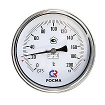 Термометр биметаллический РОСМА БТ-51.211, Ду 100, L 64, М20х1,5 осевой купить в Новосибирске | "Проконсим"