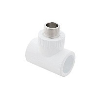 Тройники ПП DN 20-40 PN 25 комбинированные с наружной резьбой белые PlasticPro купить в Новосибирске | "Проконсим"