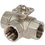 Краны латунные шаровые трехходовые DN 20-25 PN 40 никелированные под привод РИДАН AMZ-113R купить в Новосибирске | "Проконсим"