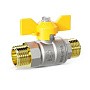 Кран латунный шаровой LD Pride GAS DN15 PN 40 никелированный бабочка штуцер-штуцер купить в Новосибирске | "Проконсим"