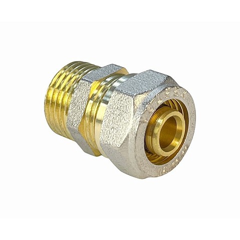 Муфты латунные для PEX труб DN 16-32 PN 10 обжимные никелированные с наружной резьбой Valfex VF.301.N купить в Новосибирске | "Проконсим" Муфты латунные для PEX труб DN 16-32 PN 10 обжимные никелированные с наружной резьбой Valfex VF.301.N купить в Новосибирске | "Проконсим"
