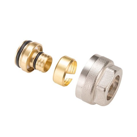 Евроконус латунный для PEX и МП-труб 16х2,2-3/4'' обжимной c накидной гайкой MVI MC.403.05 купить в Новосибирске | "Проконсим"