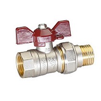 Краны латунные шаровые DN 15-32 PN 25-40 никелированные бабочка американка Temper серия 88 ГОСТ Р 59553 купить в Новосибирске | "Проконсим"