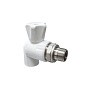 Кран шаровой для радиатора ПП 20-1/2'' PN 25 угловой с американкой белый VALFEX  купить в Новосибирске | "Проконсим"